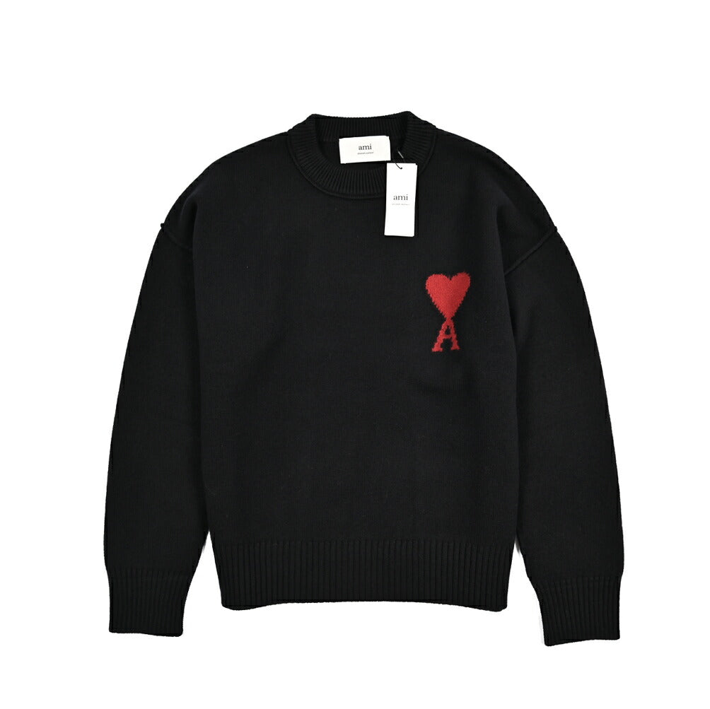 25-26AW AMI PARIS ヴァージンウール100% ワンポイントロゴニットセーター