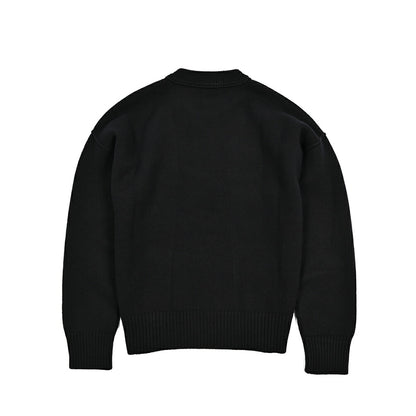 25-26AW AMI PARIS ヴァージンウール100% ワンポイントロゴニットセーター