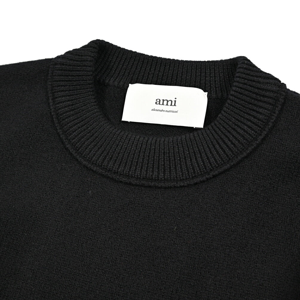 25-26AW AMI PARIS ヴァージンウール100% ワンポイントロゴニットセーター