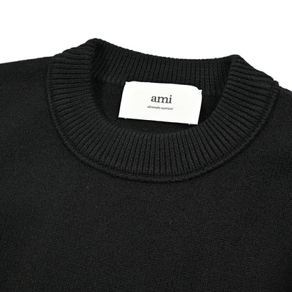 25-26AW AMI PARIS ヴァージンウール100% ワンポイントロゴニットセーター