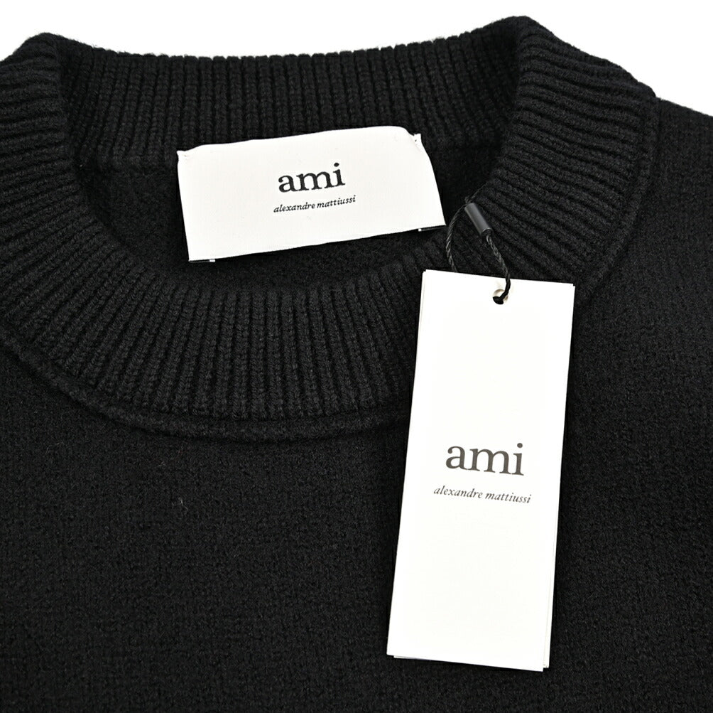 25-26AW AMI PARIS ヴァージンウール100% ワンポイントロゴニットセーター