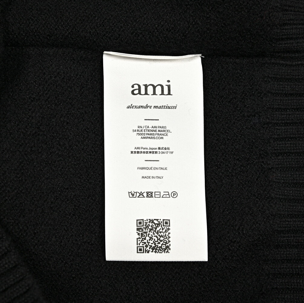 25-26AW AMI PARIS ヴァージンウール100% ワンポイントロゴニットセーター