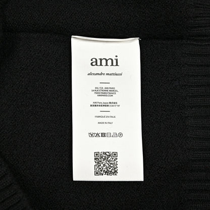 25-26AW AMI PARIS ヴァージンウール100% ワンポイントロゴニットセーター