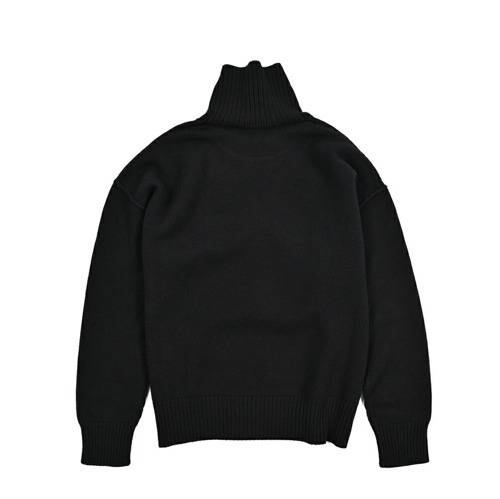 25-26AW AMI PARIS ヴァージンウール100% ワンポイントロゴタートルネックニットセーター