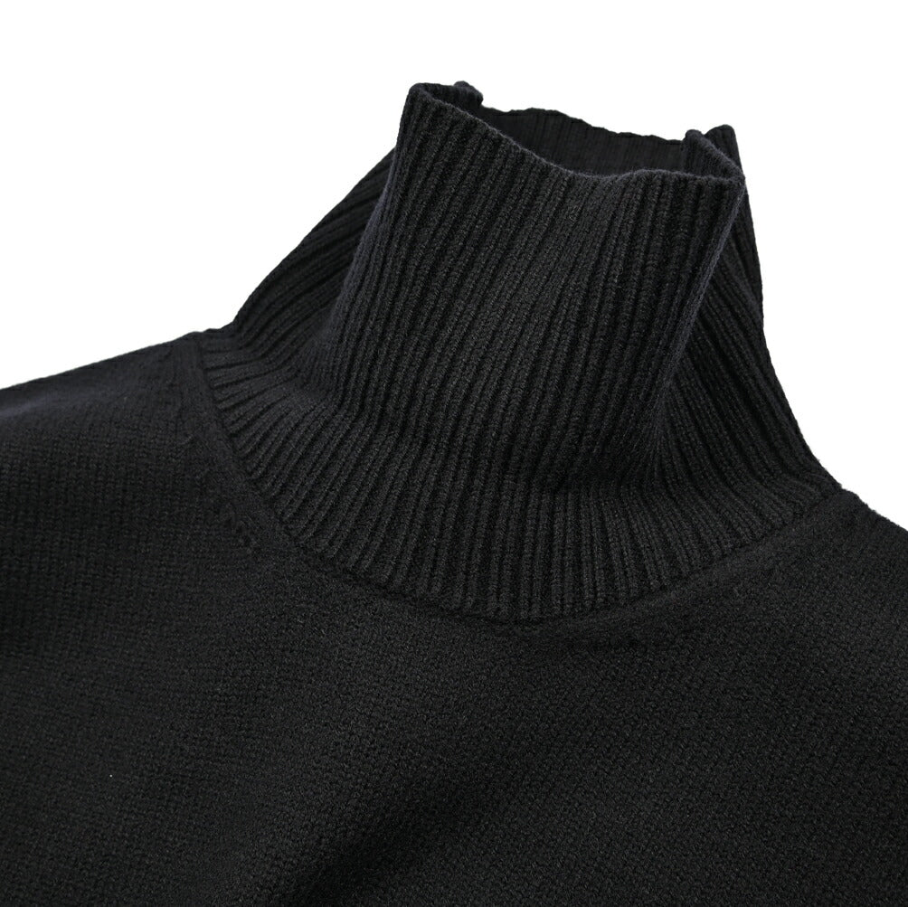 25-26AW AMI PARIS ヴァージンウール100% ワンポイントロゴタートルネックニットセーター