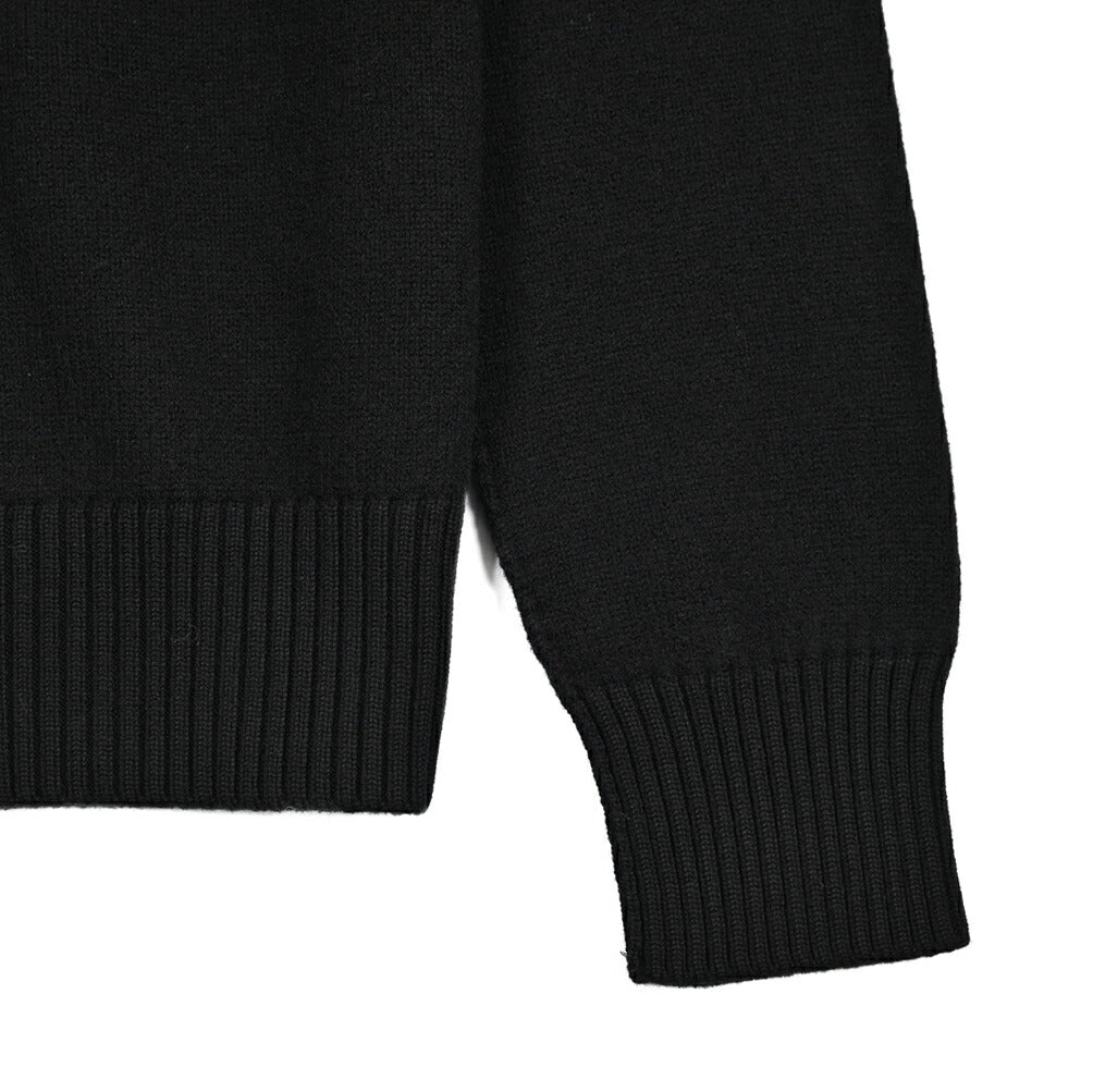 25-26AW AMI PARIS ヴァージンウール100% ワンポイントロゴタートルネックニットセーター