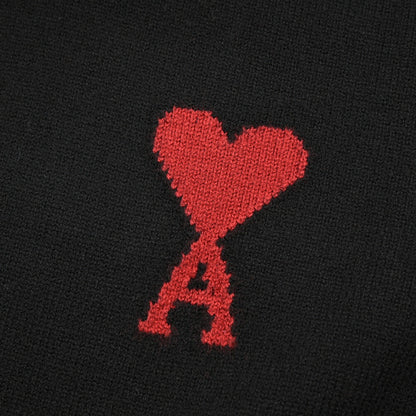 25-26AW AMI PARIS ヴァージンウール100% ワンポイントロゴタートルネックニットセーター