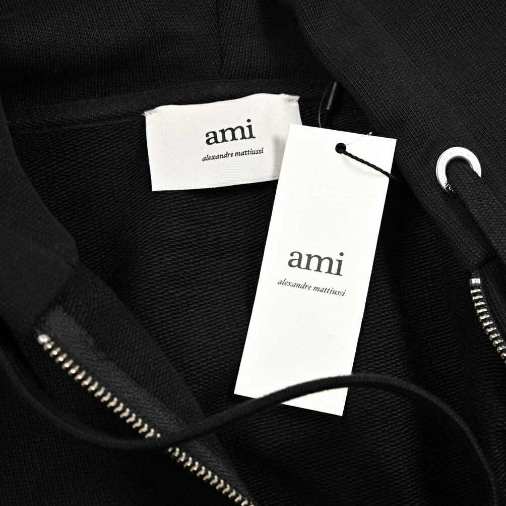 25-26AW AMI PARIS コットン100% ジップアップスウェットパーカー