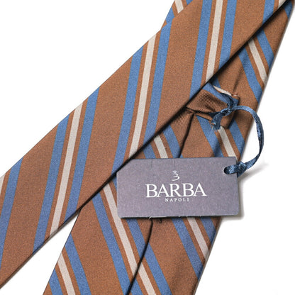 BARBA シルク100% レジメンタルネクタイ (セッテピエゲ)