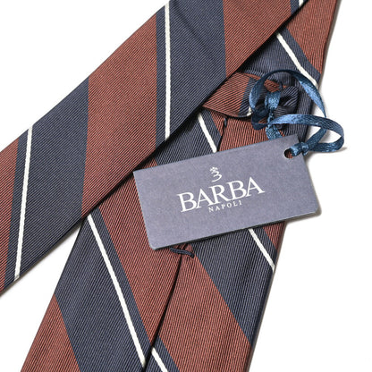 BARBA シルク100% レジメンタルネクタイ (セッテピエゲ)
