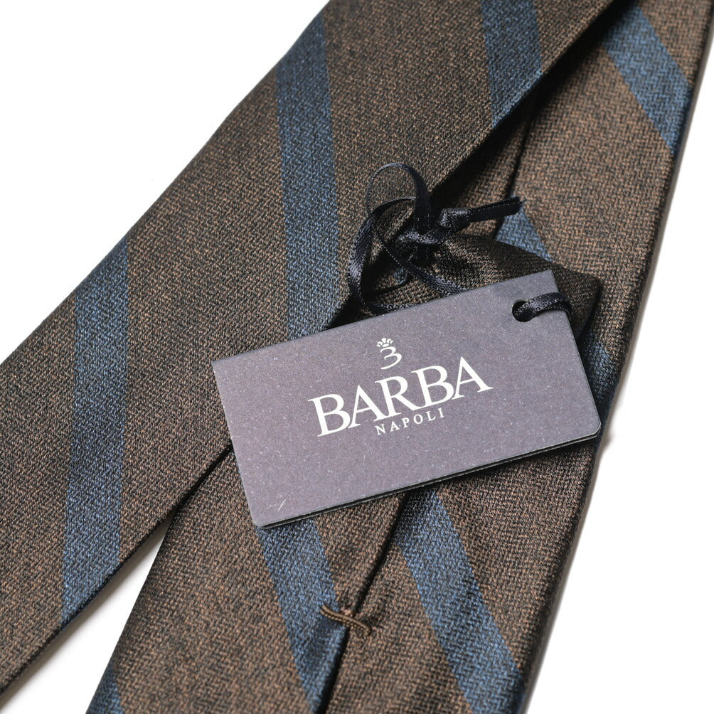 BARBA シルク100% レジメンタルネクタイ (セッテピエゲ)