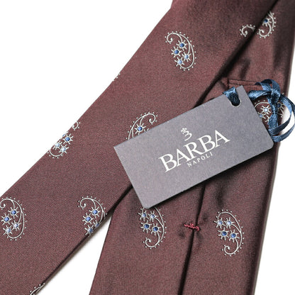 BARBA シルク100% ペイズリー柄ネクタイ（セッテピエゲ）
