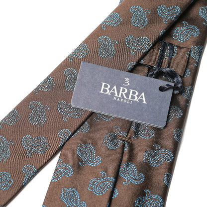 BARBA シルク100% ペイズリー柄ネクタイ（セッテピエゲ）