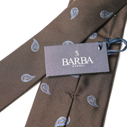 BARBA シルク100% ペイズリー柄ネクタイ（セッテピエゲ）
