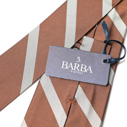 BARBA シルク100% レジメンタル柄ネクタイ（セッテピエゲ）