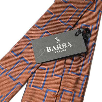 BARBA シルク100% 幾何柄ネクタイ（セッテピエゲ）