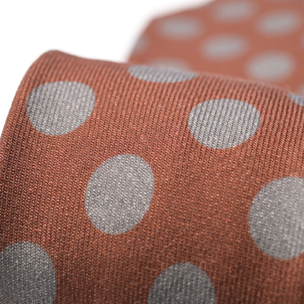 BARBA ウール100% ドット柄ネクタイ（セッテピエゲ）