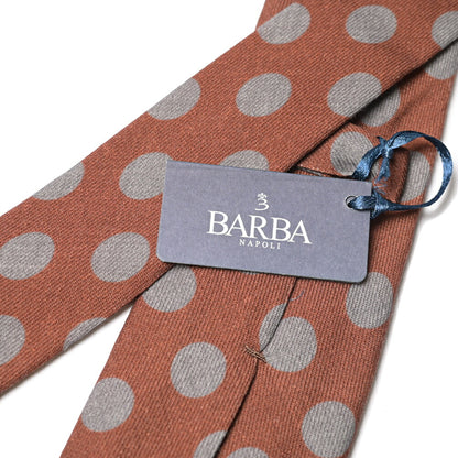 BARBA ウール100% ドット柄ネクタイ（セッテピエゲ）