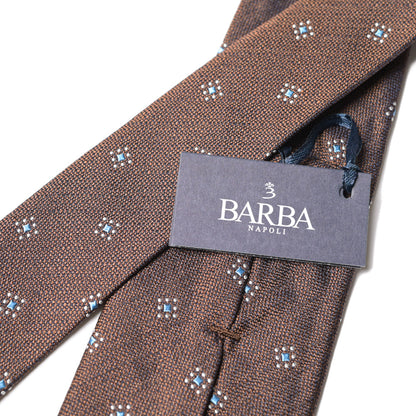 BARBA シルク100% 小紋柄ネクタイ（セッテピエゲ）