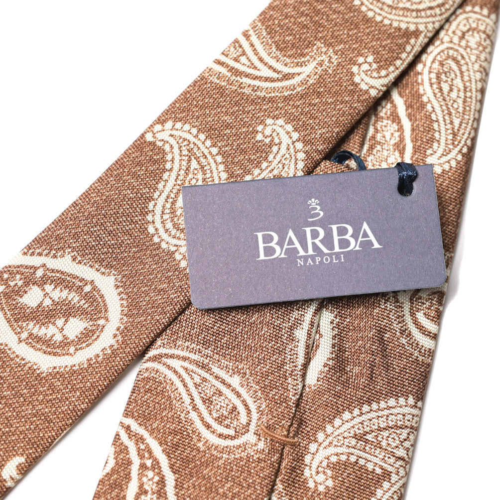 BARBA シルク100% ペイズリー柄ネクタイ（セッテピエゲ）