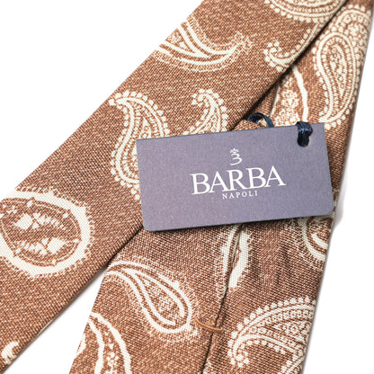 BARBA シルク100% ペイズリー柄ネクタイ（セッテピエゲ）