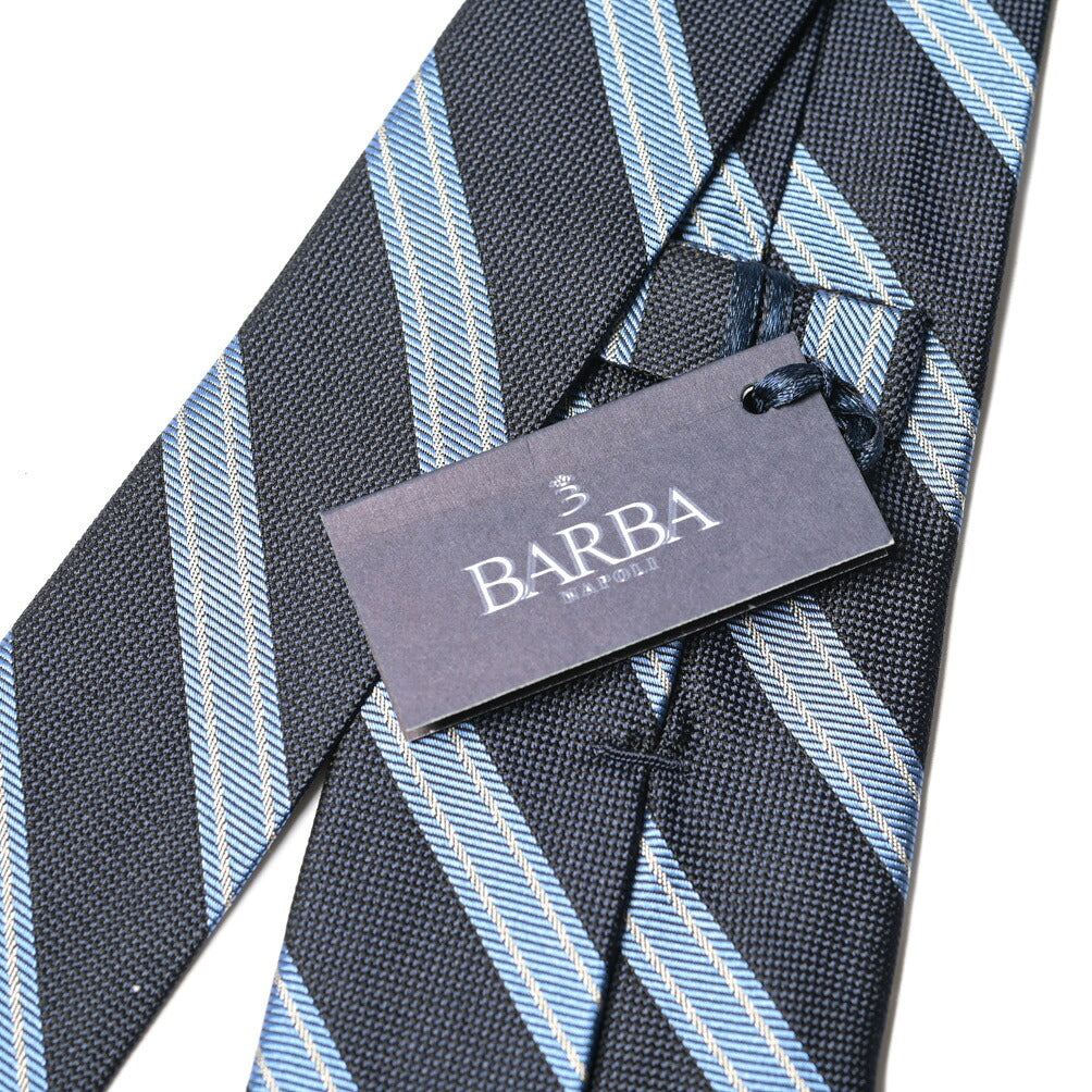 BARBA シルク100% レジメンタル柄ネクタイ（セッテピエゲ）