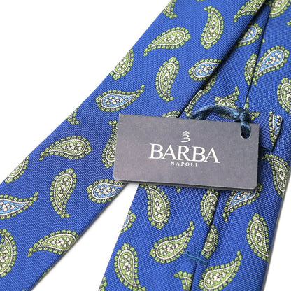 BARBA シルク100% ペイズリー柄ネクタイ（セッテピエゲ）