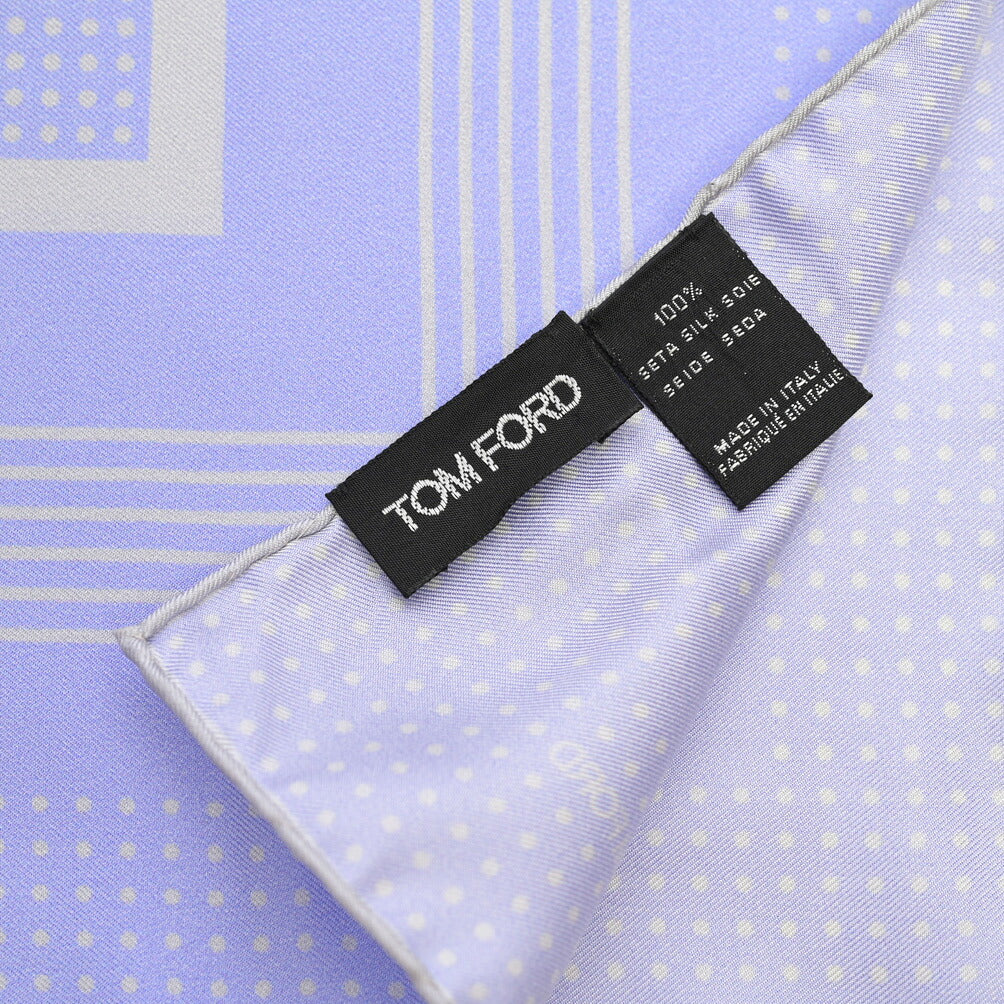 TOM FORD シルク100% 幾何柄ポケットチーフ