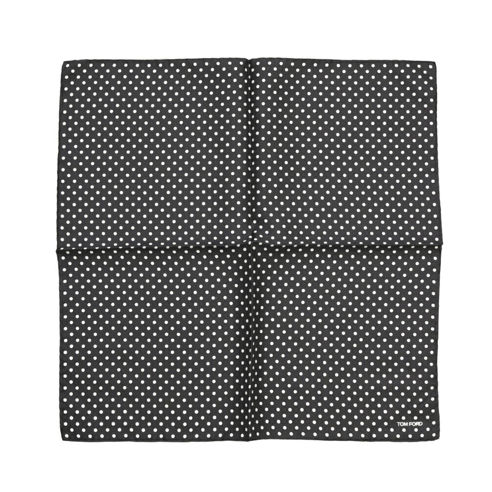 TOM FORD シルク100% ドット柄ポケットチーフ