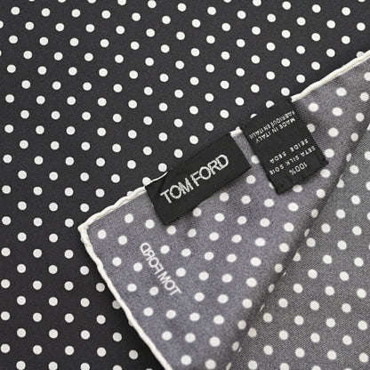 TOM FORD シルク100% ドット柄ポケットチーフ