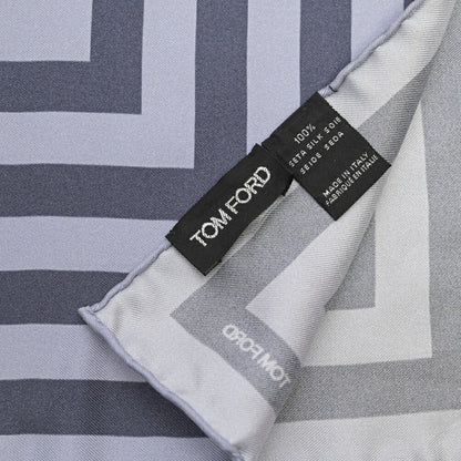 TOM FORD シルク100% 幾何柄ポケットチーフ
