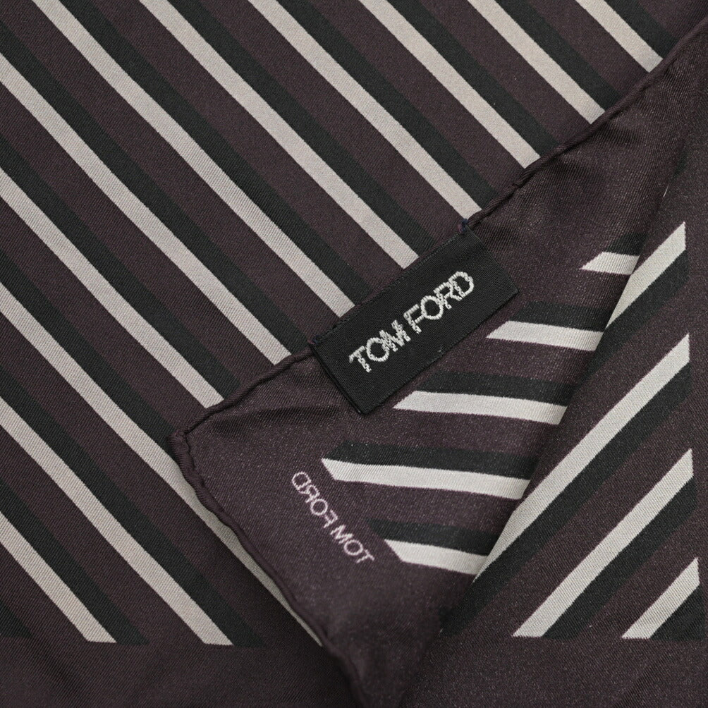 TOM FORD シルク100% レジメンタルポケットチーフ