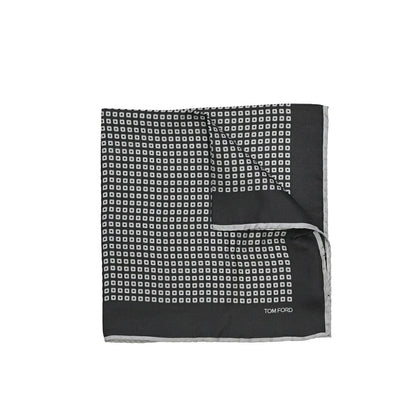 TOM FORD シルク100% 幾何柄ポケットチーフ