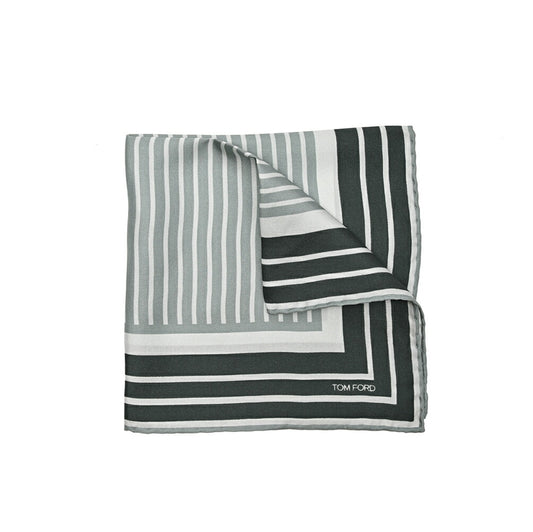 TOM FORD シルク100% 幾何柄ポケットチーフ