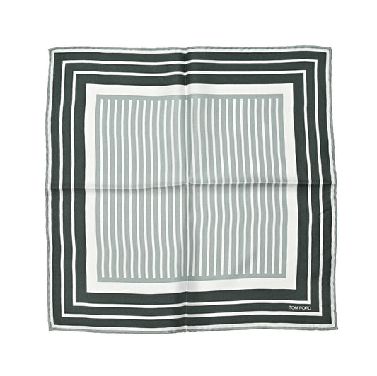 TOM FORD シルク100% 幾何柄ポケットチーフ