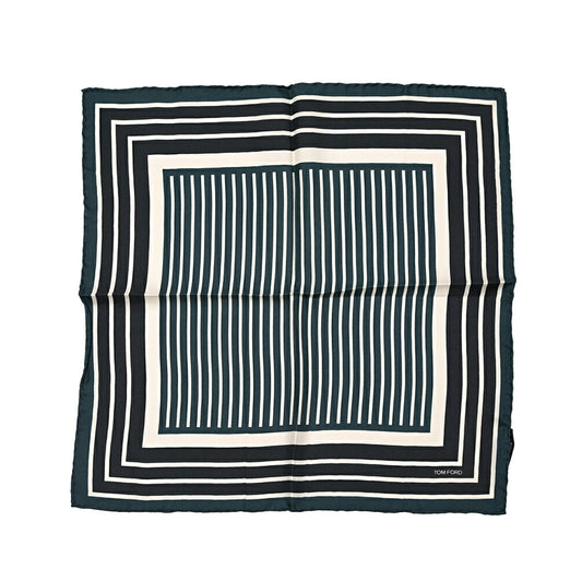 TOM FORD シルク100% 幾何柄ポケットチーフ