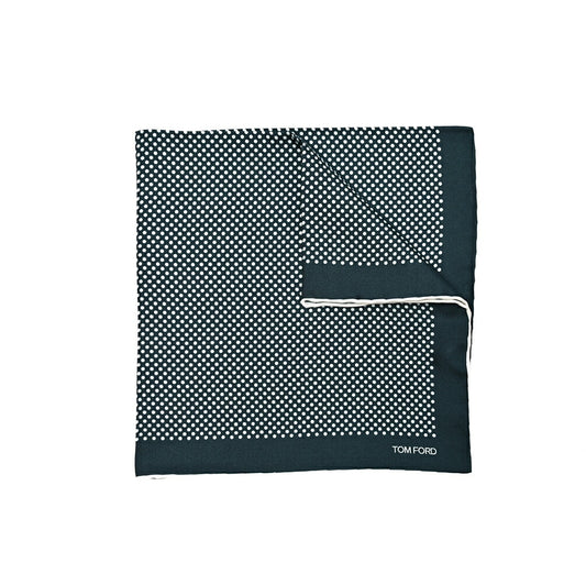 TOM FORD シルク100% ドット柄ポケットチーフ