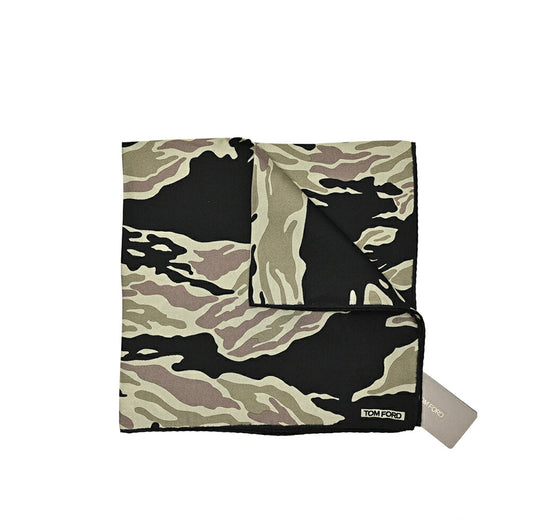 TOM FORD シルク100% 総柄ポケットチーフ