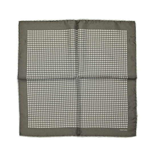 TOM FORD シルク100% 総柄ポケットチーフ