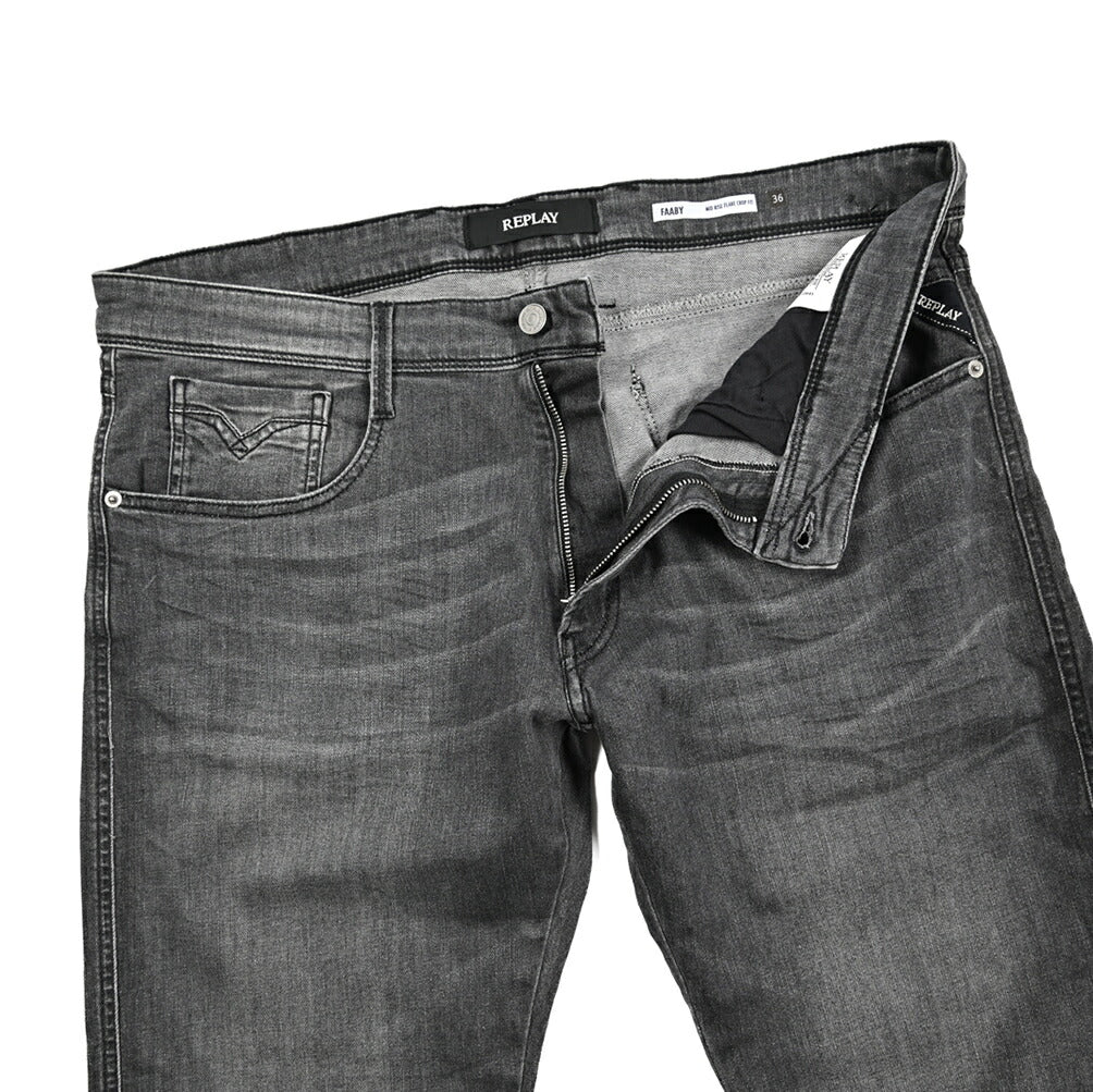Pre WINTER SALE｜REPLAY FAABY ストレッチデニム フレアクロップドジーンズ / M914Y