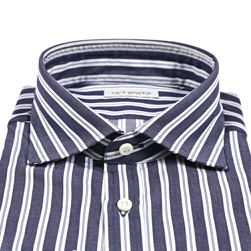 GUY ROVER コットン100% ワイドカラードレスシャツ