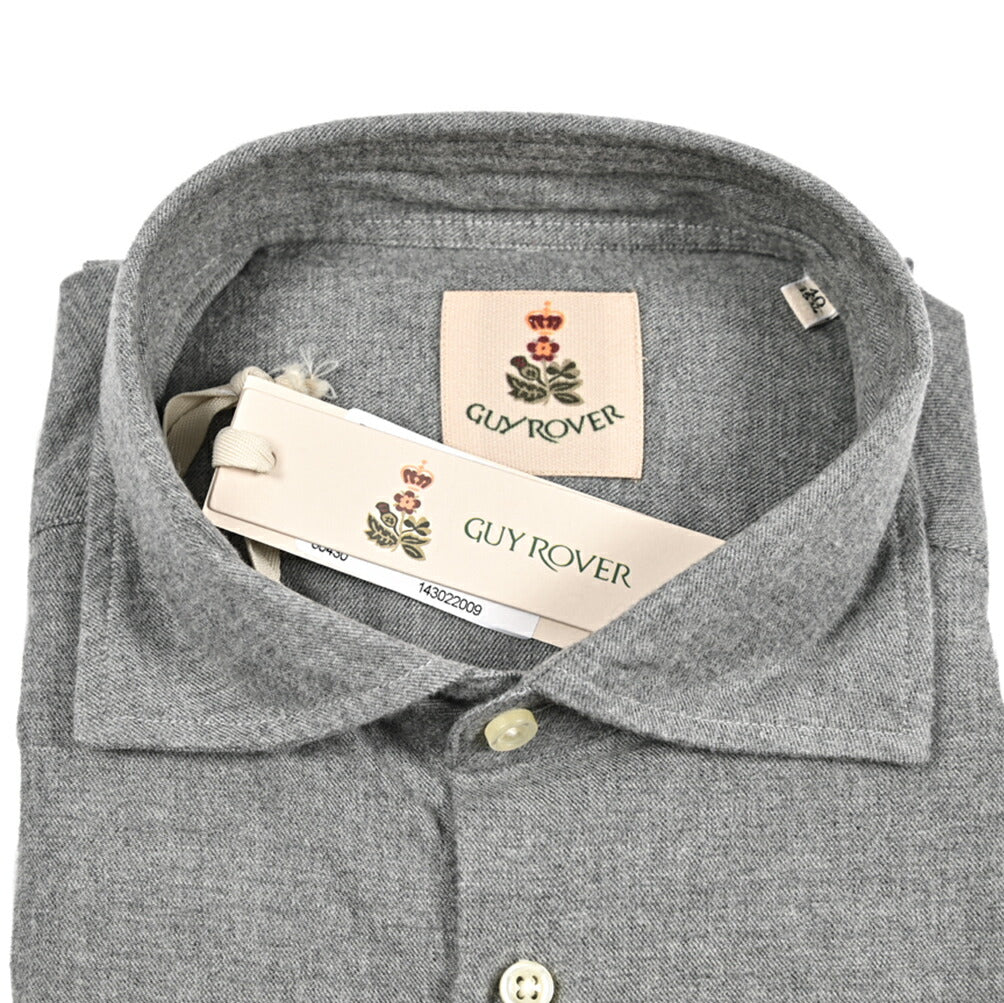 GUY ROVER コットン100% ワイドカラードレスシャツ