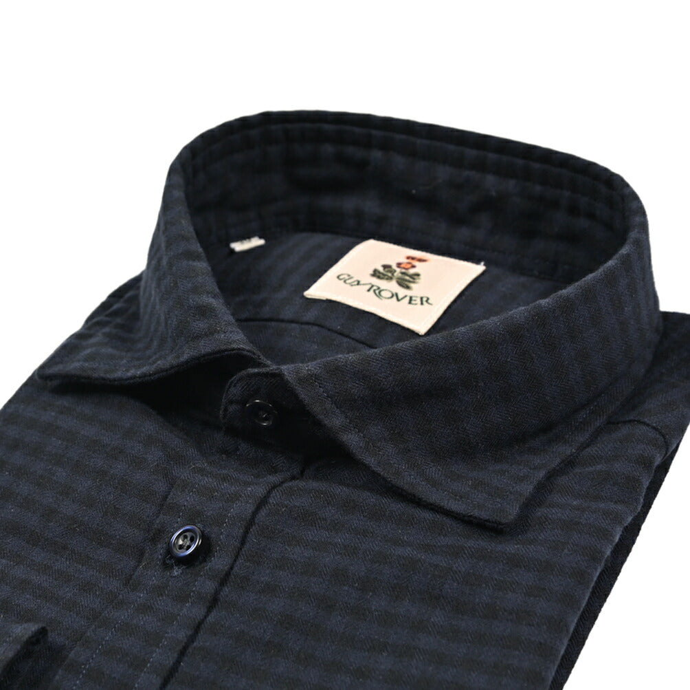 GUY ROVER コットン100% ワイドカラードレスシャツ