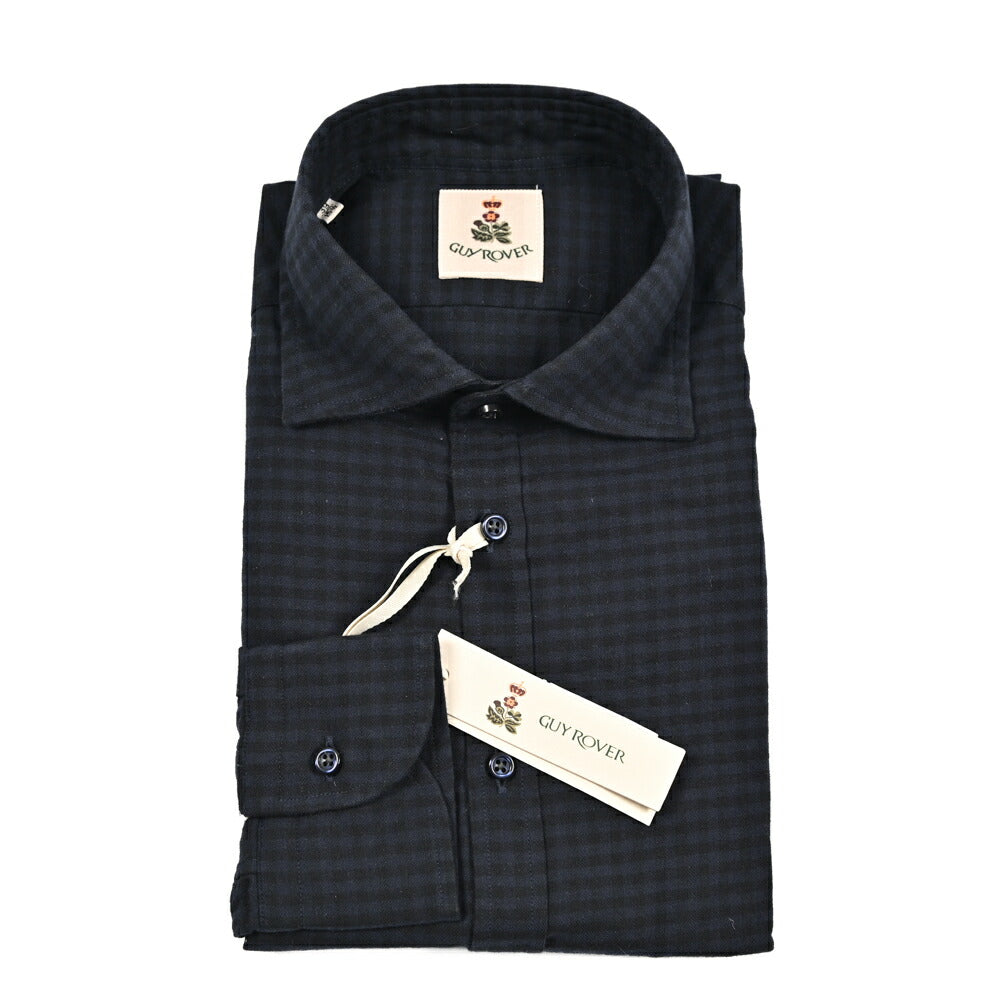 GUY ROVER コットン100% ワイドカラードレスシャツ
