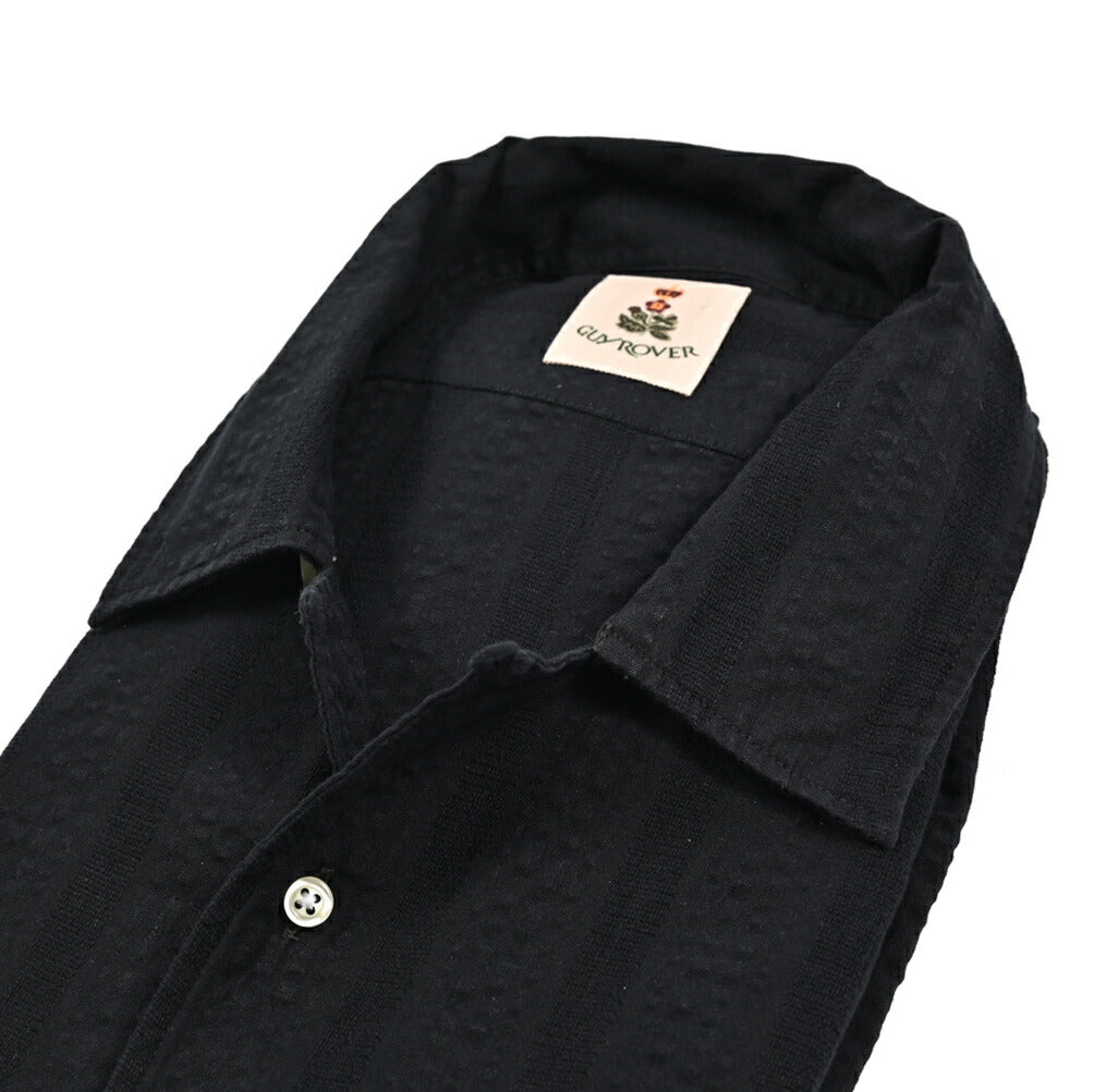 GUY ROVER コットン100% 半袖オープンカラーシャツ 開襟シャツ