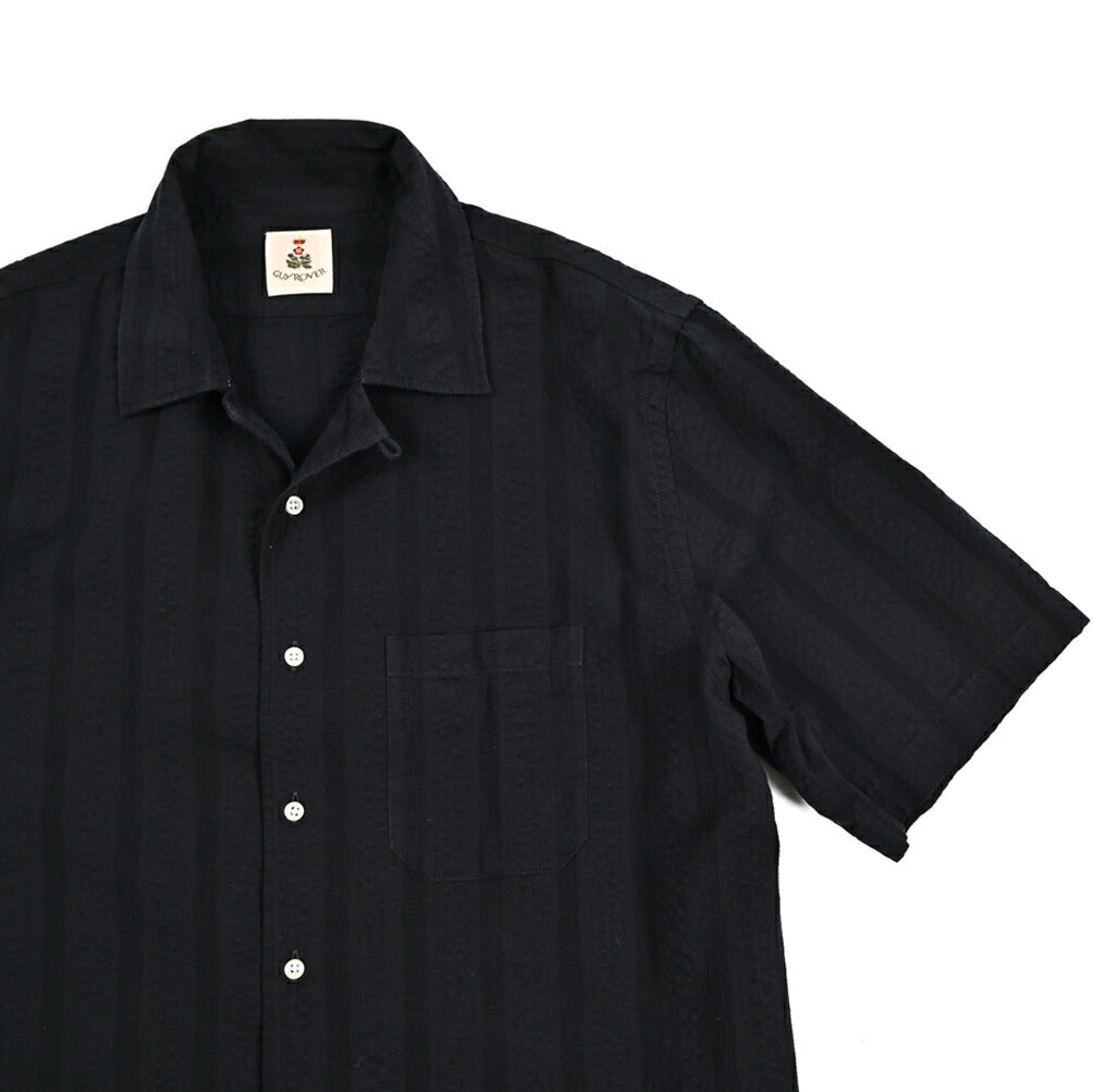 GUY ROVER コットン100% 半袖オープンカラーシャツ 開襟シャツ