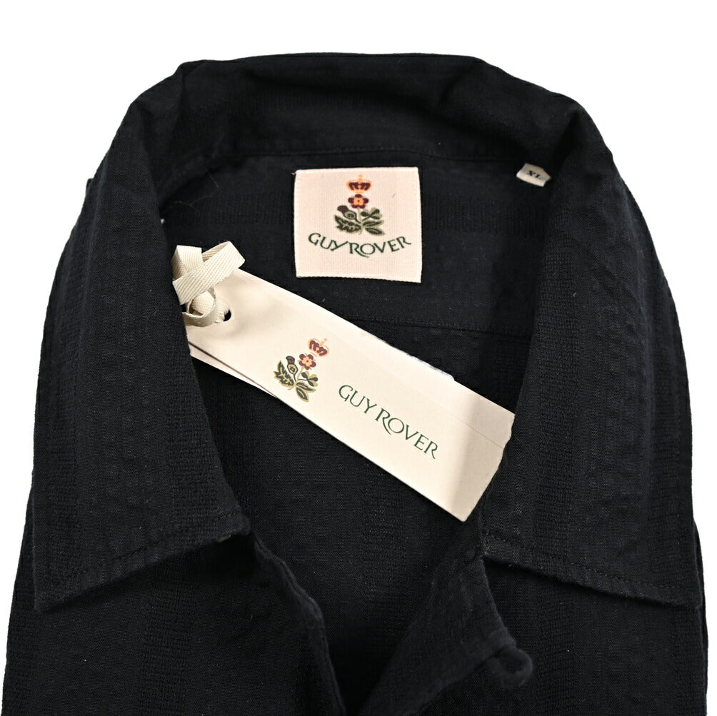 GUY ROVER コットン100% 半袖オープンカラーシャツ 開襟シャツ