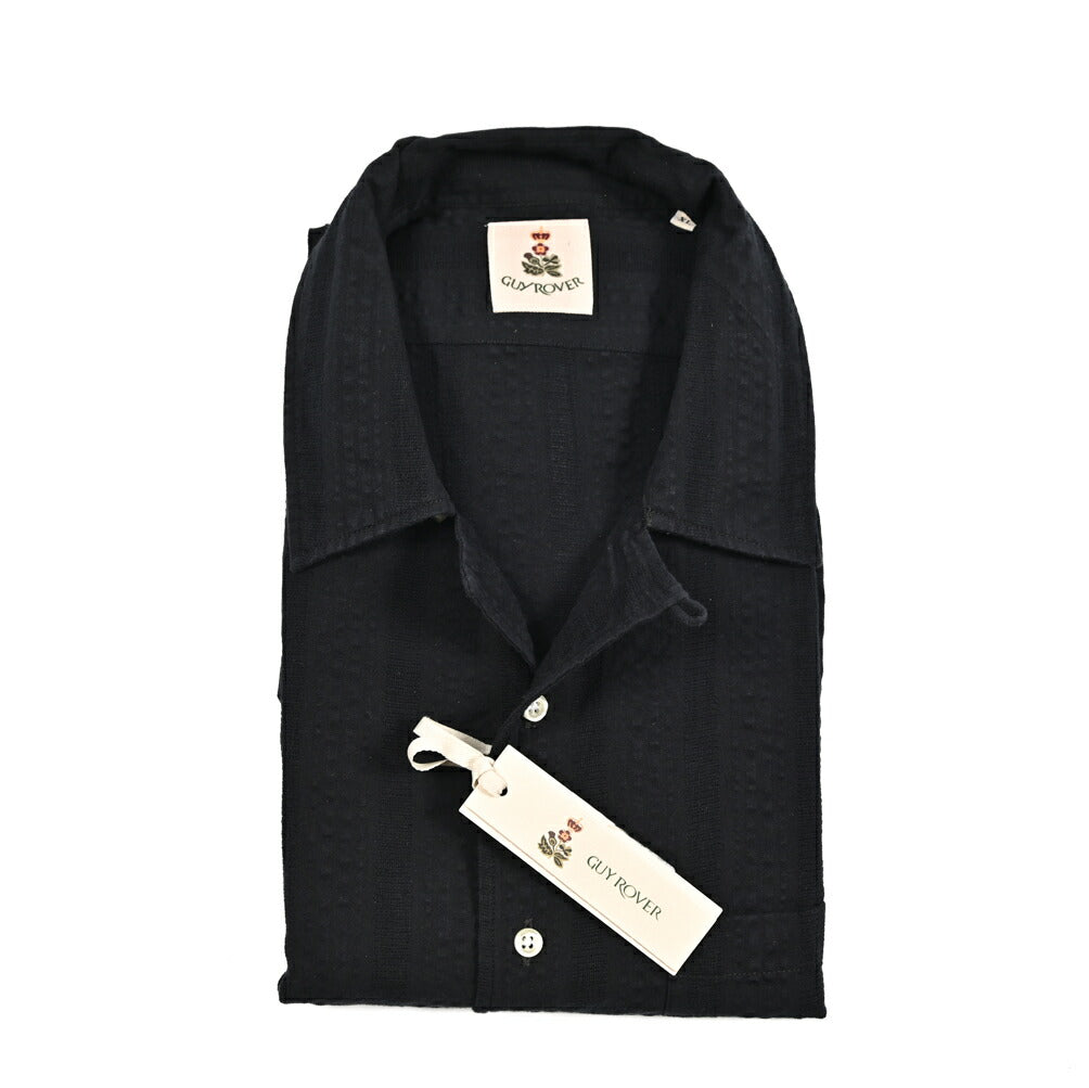 GUY ROVER コットン100% 半袖オープンカラーシャツ 開襟シャツ