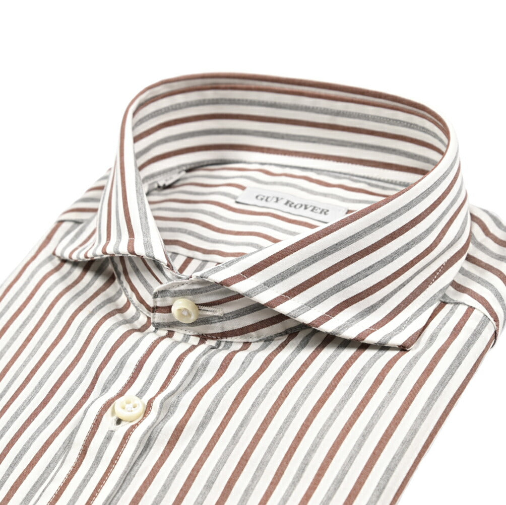 GUY ROVER コットン100% ホリゾンタルカラードレスシャツ