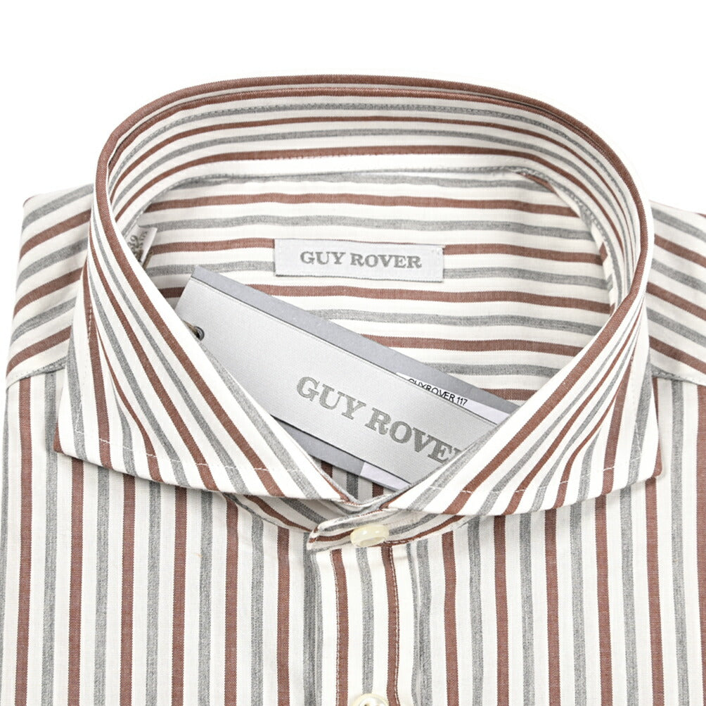 GUY ROVER コットン100% ホリゾンタルカラードレスシャツ